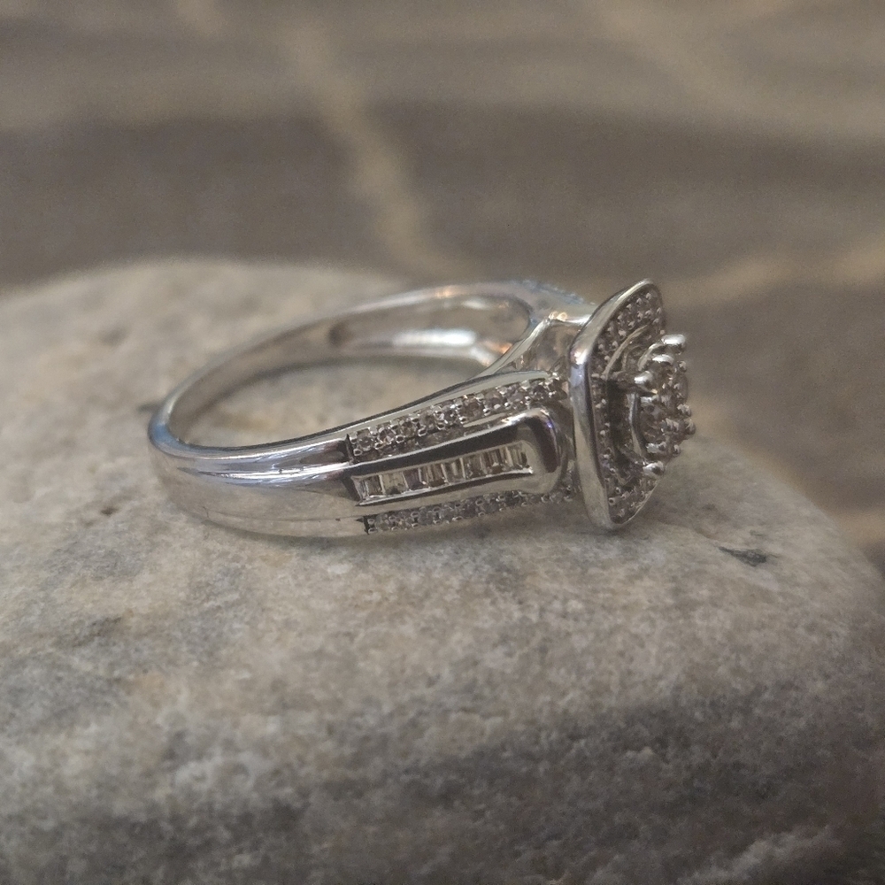 Diamond Wedding Ring Set | Size 7, 6.75 | 925 Sterling Silver | 0.51 ctw - Picture 7 of 16